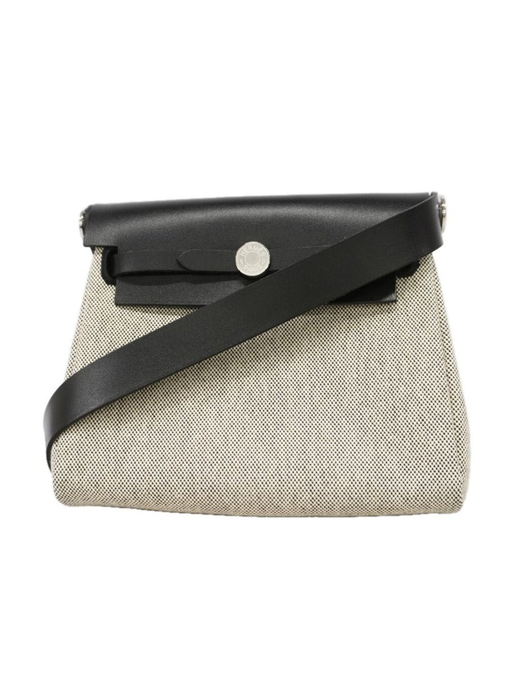 Hermes Shoulder Bag Herbag Zip Mini Toile H Black Silver
